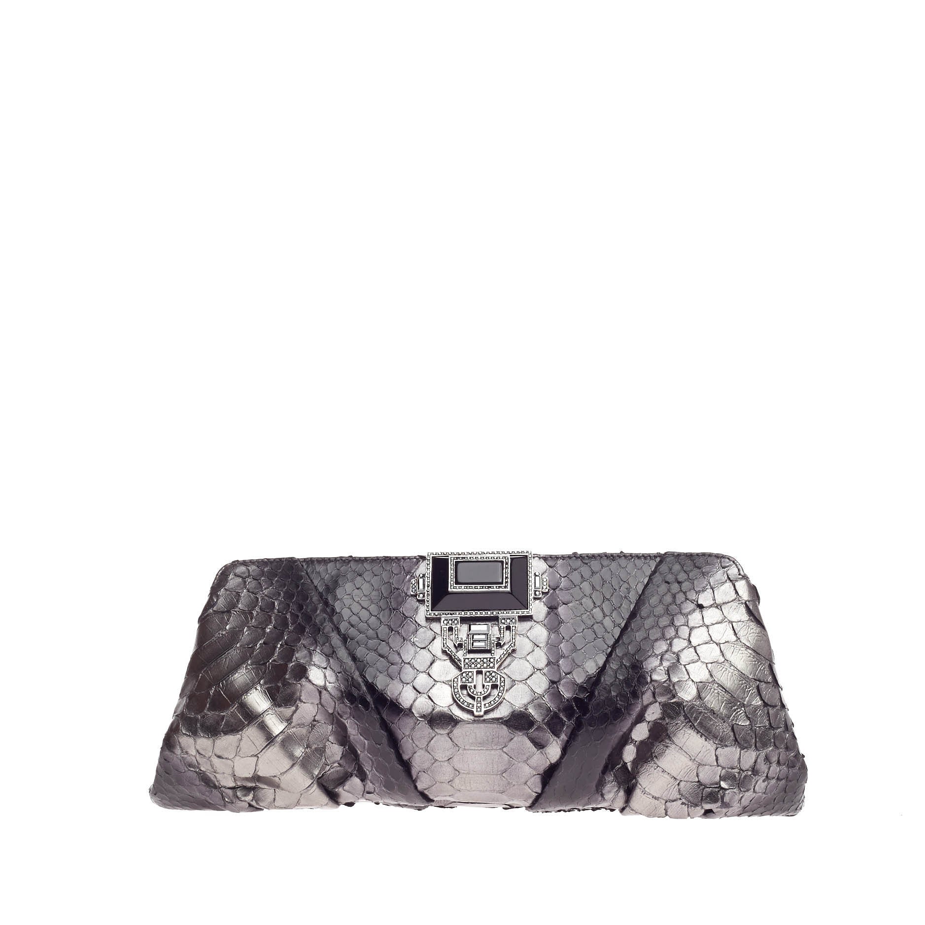 Jeweled Art Deco Clutch Python