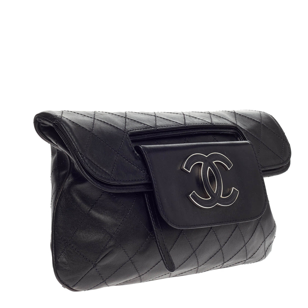 CC Foldover Clutch Quilted Leather Medium