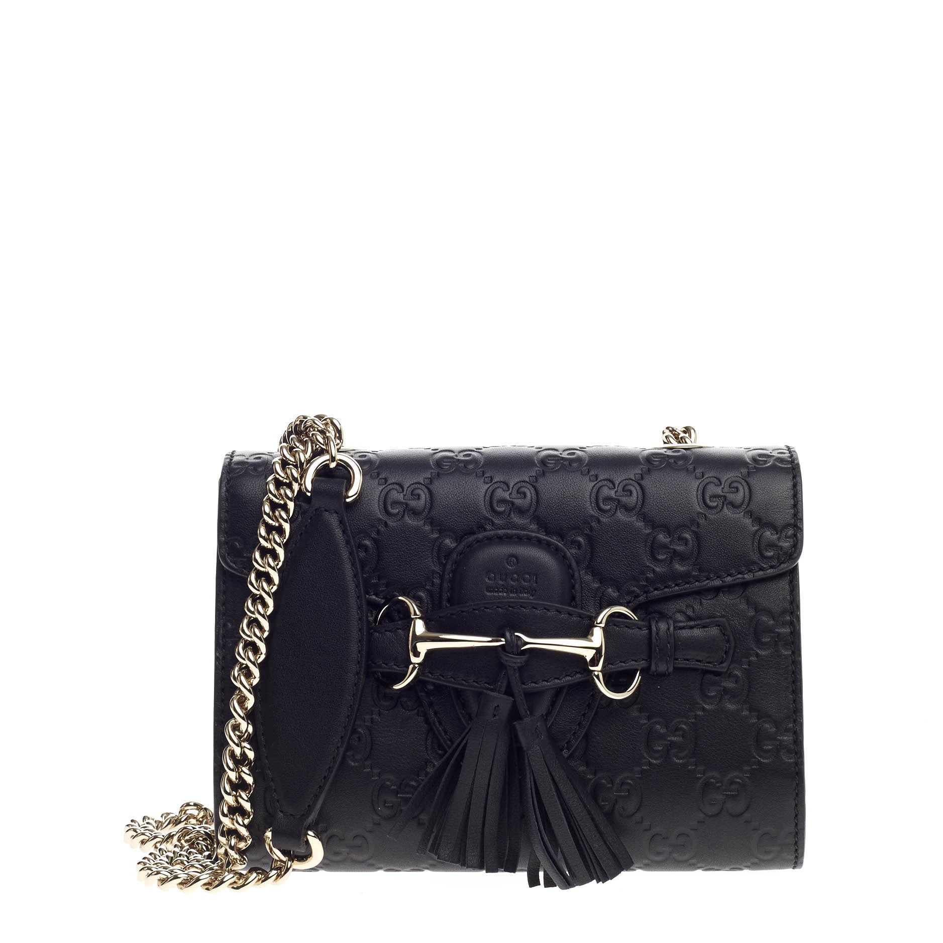 Emily Chain Strap Flap Bag Guccissima Leather Mini