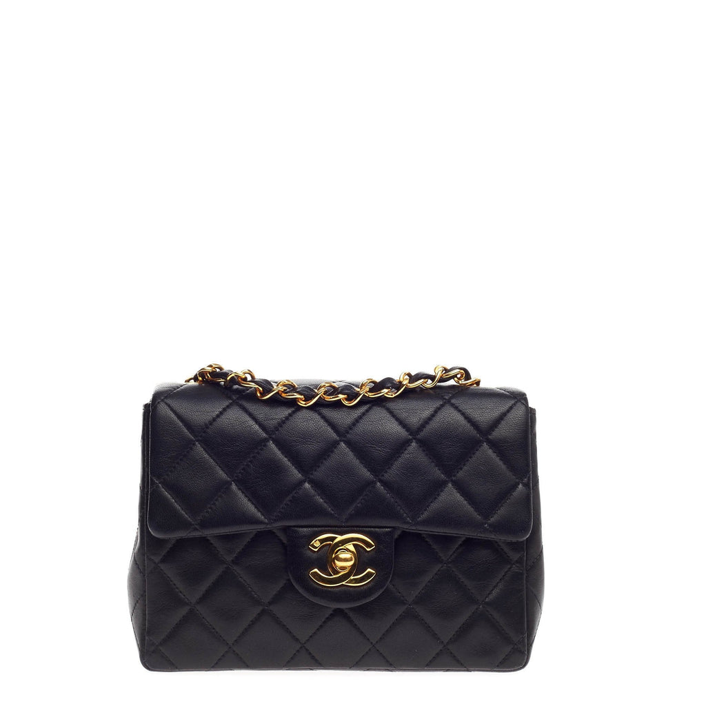Vintage Square Classic Single Flap Bag Quilted Leather Mini