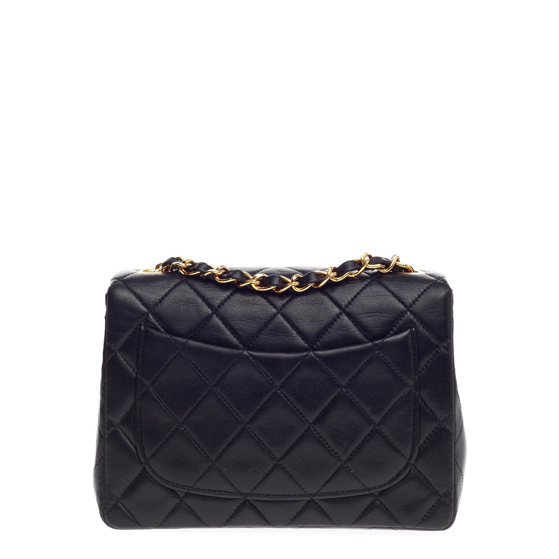 Vintage Square Classic Single Flap Bag Quilted Leather Mini