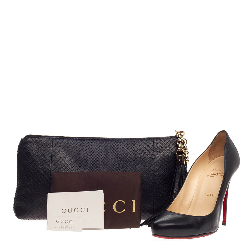 Sienna Tassel Clutch Python