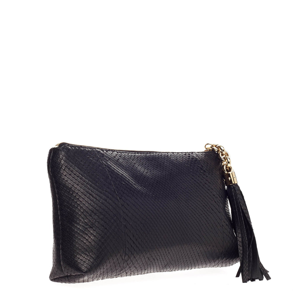 Sienna Tassel Clutch Python