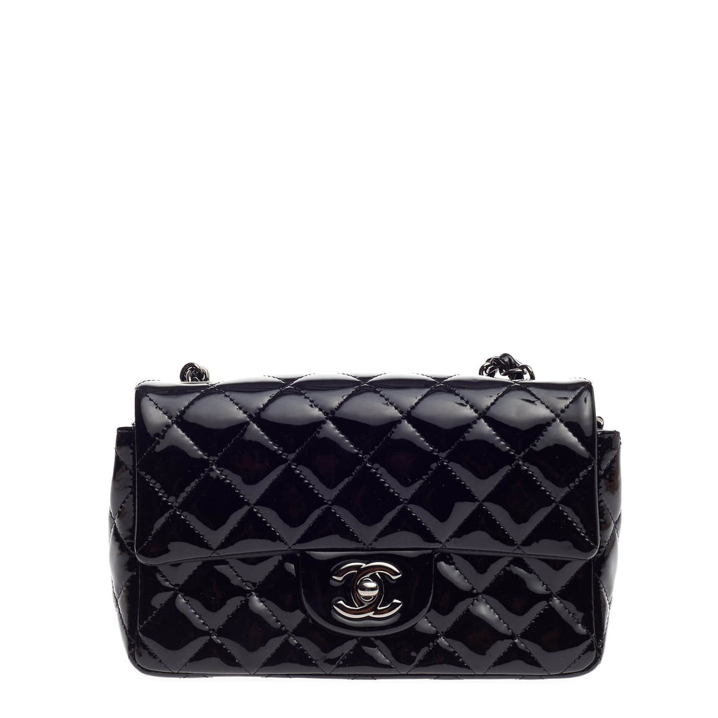 Classic Single Flap Bag Quilted Patent Mini