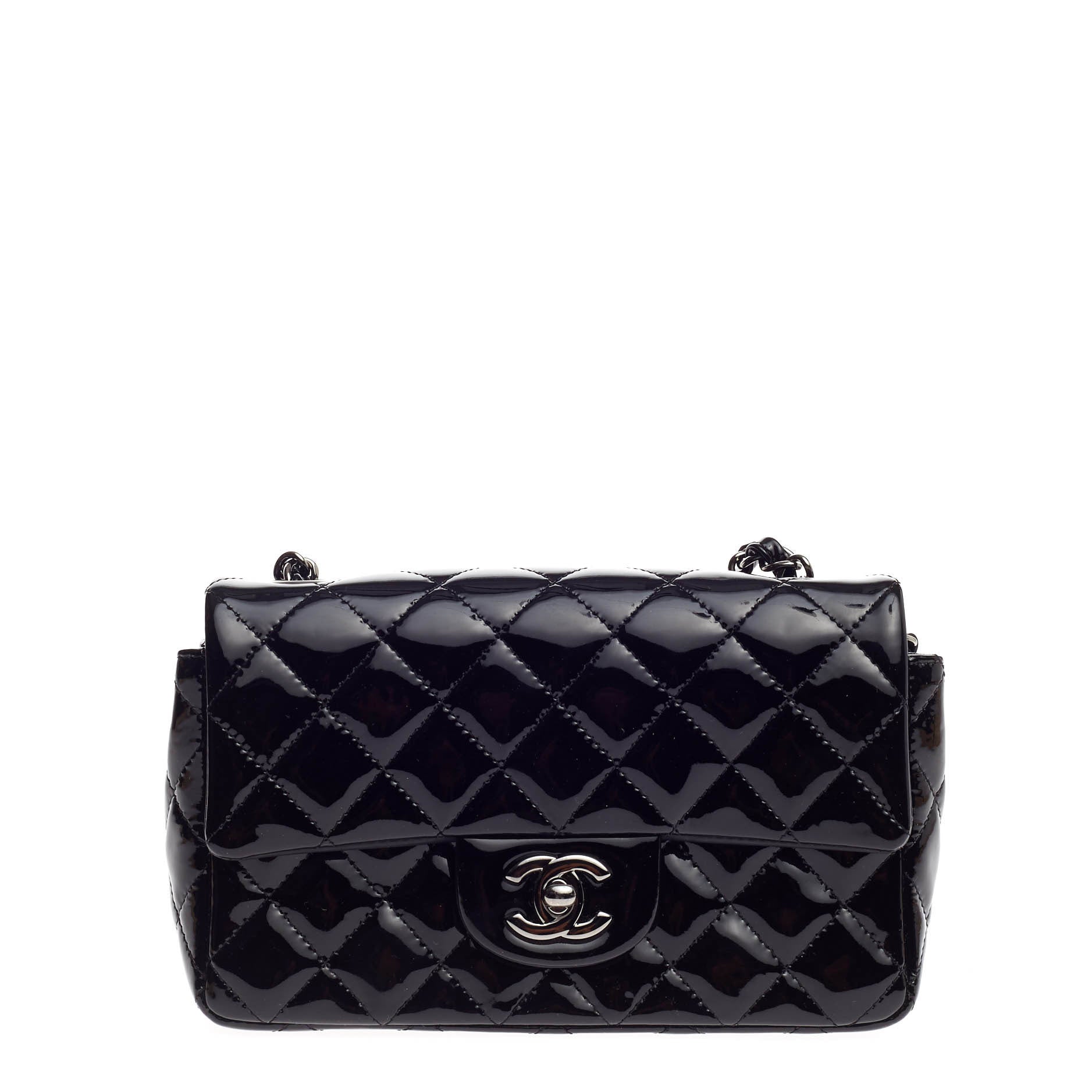 Classic Single Flap Bag Quilted Patent Mini
