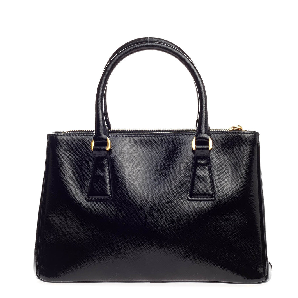 Double Zip Lux Tote Vernice Saffiano Leather Mini