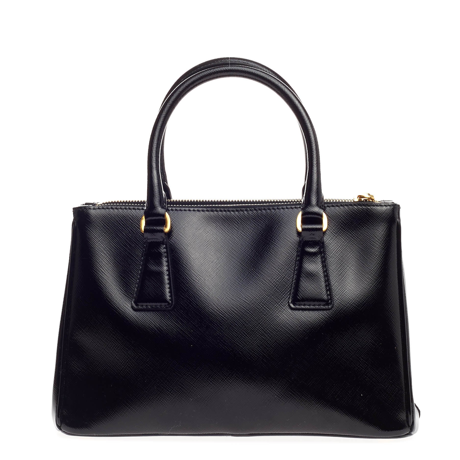 Double Zip Lux Tote Vernice Saffiano Leather Mini