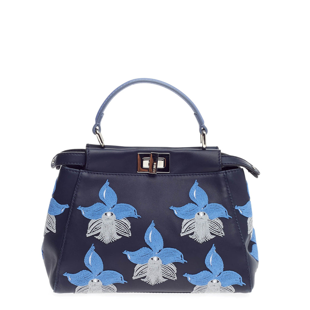 Peekaboo Handbag Embroidered Leather Mini