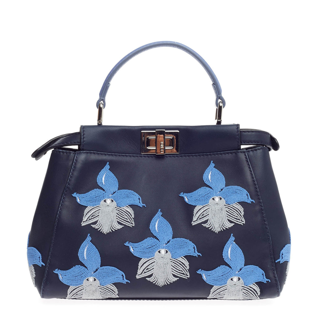 Peekaboo Handbag Embroidered Leather Mini