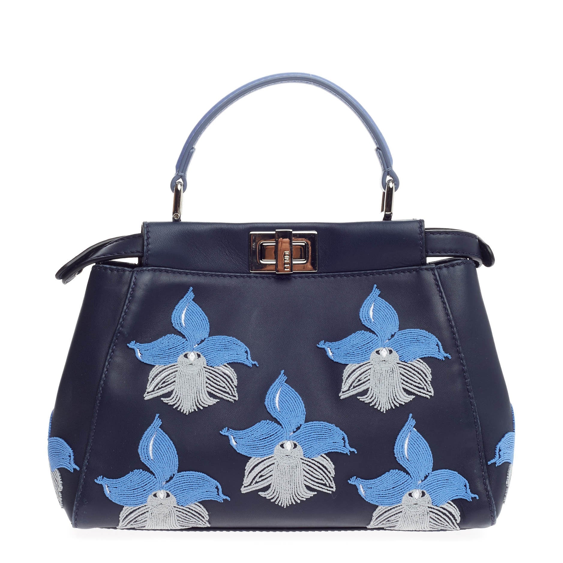 Peekaboo Handbag Embroidered Leather Mini