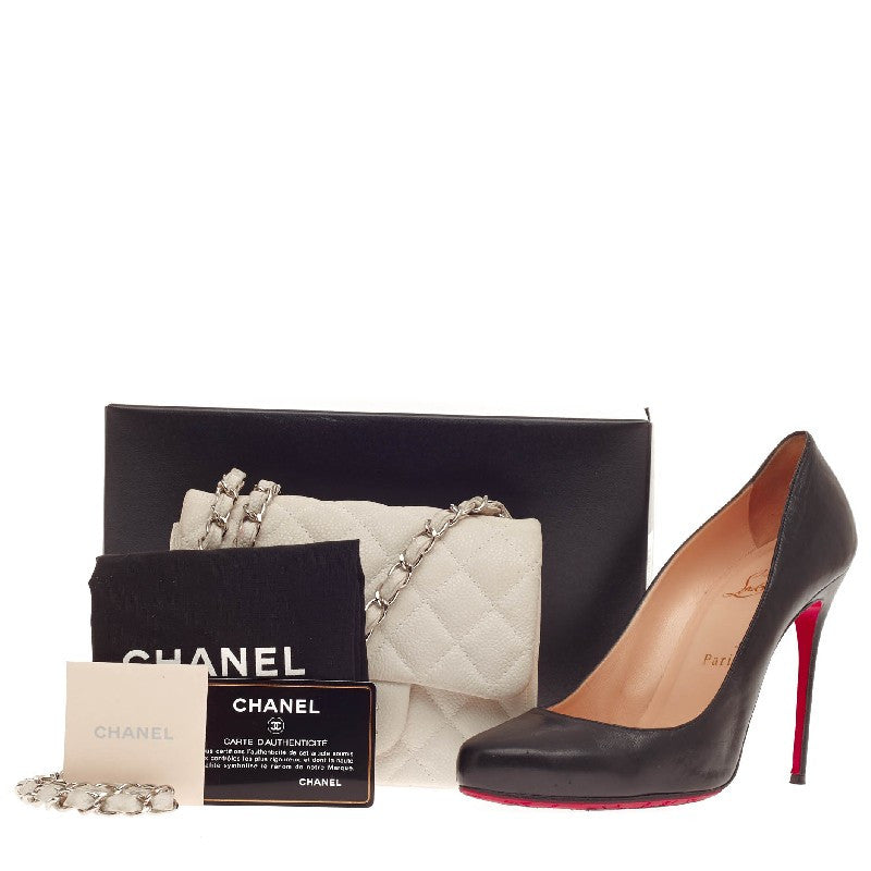 Square Classic Single Flap Bag Caviar Mini