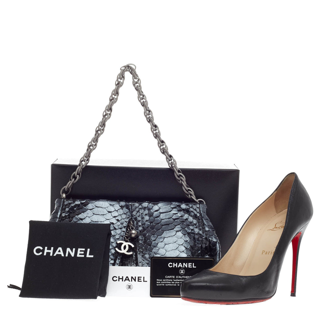 Chain Strap Pochette Python Mini