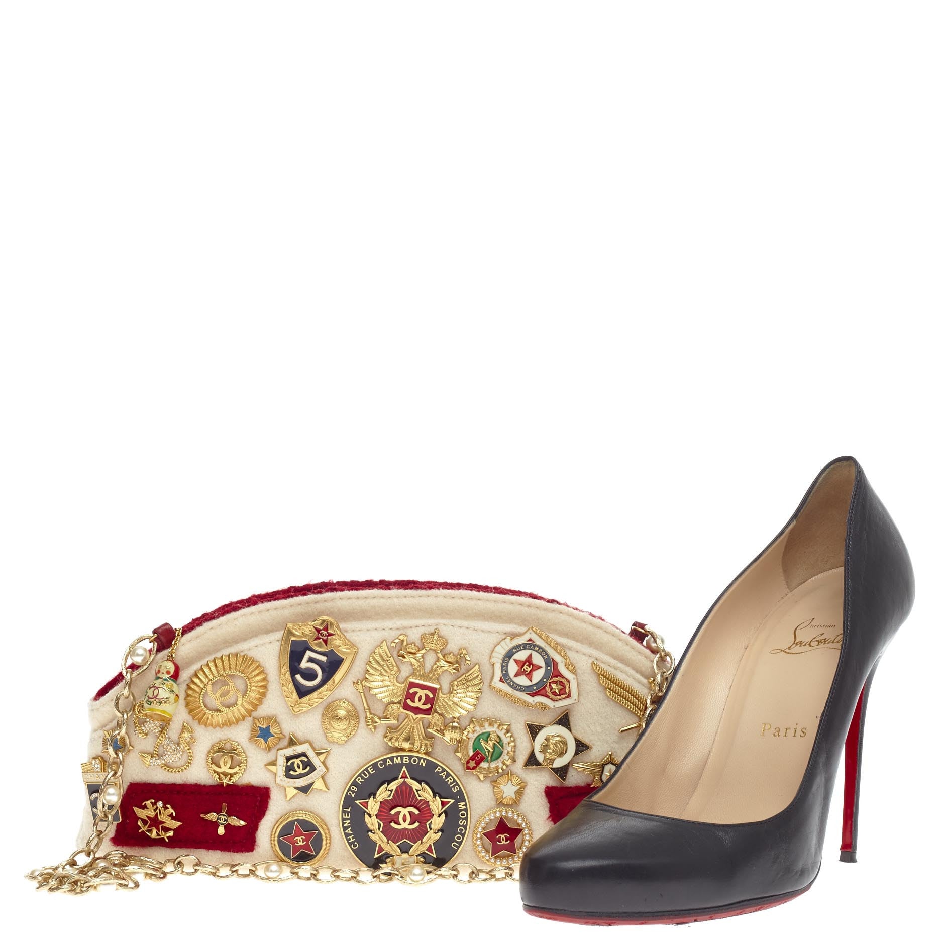 Romanov Charms Chain Clutch Wool Medium