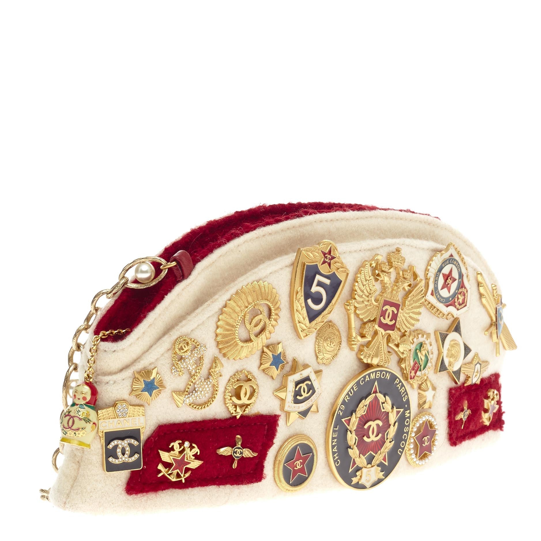 Romanov Charms Chain Clutch Wool Medium