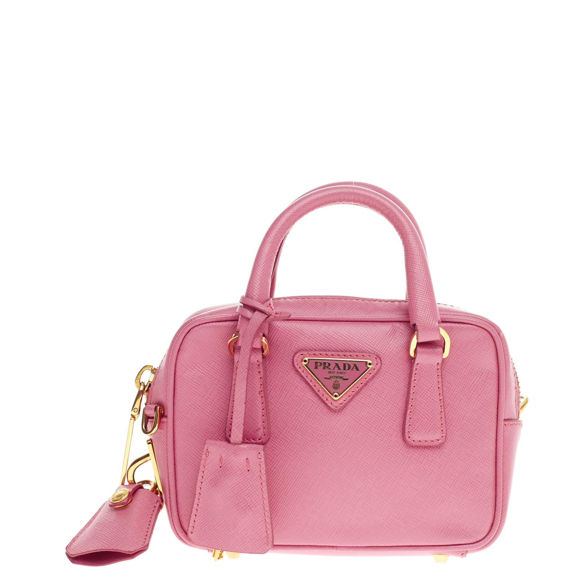 Chain Bauletto Crossbody Bag Saffiano Leather Mini