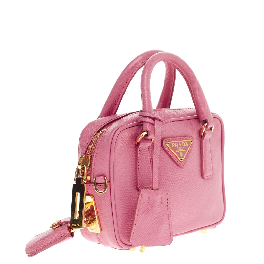Chain Bauletto Crossbody Bag Saffiano Leather Mini
