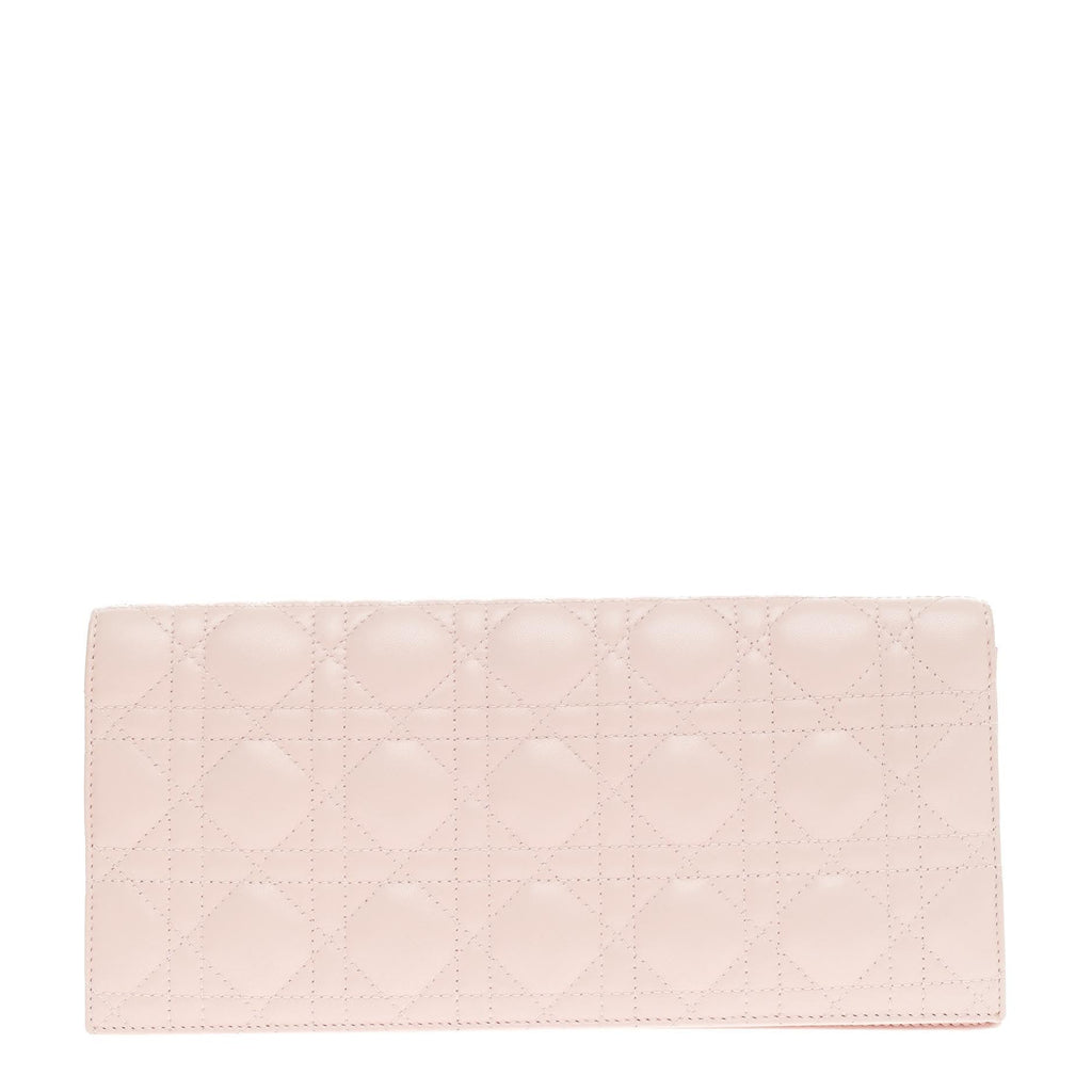 Lady Dior Chain Convertible Clutch Cannage Quilt Leather Long