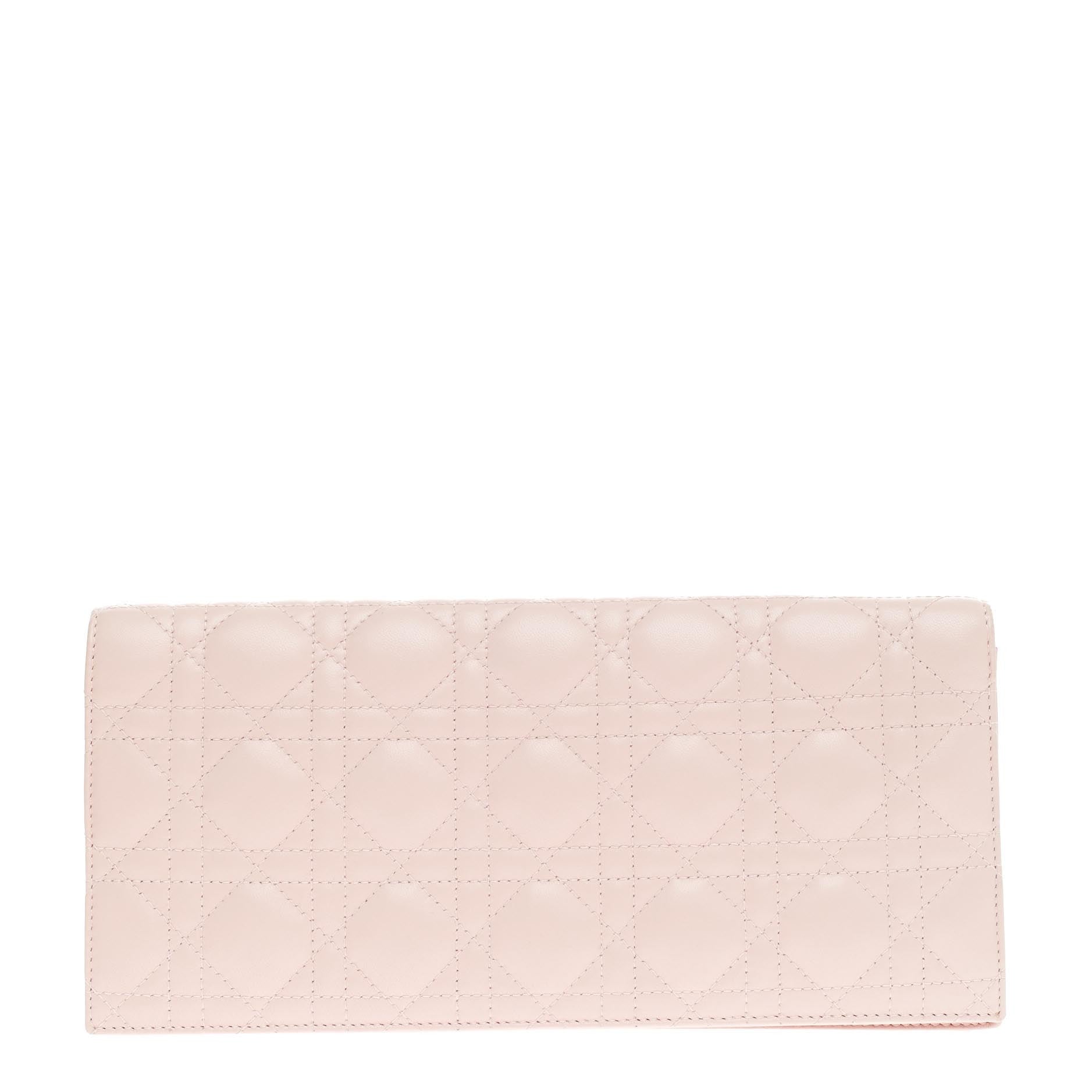 Lady Dior Chain Convertible Clutch Cannage Quilt Leather Long