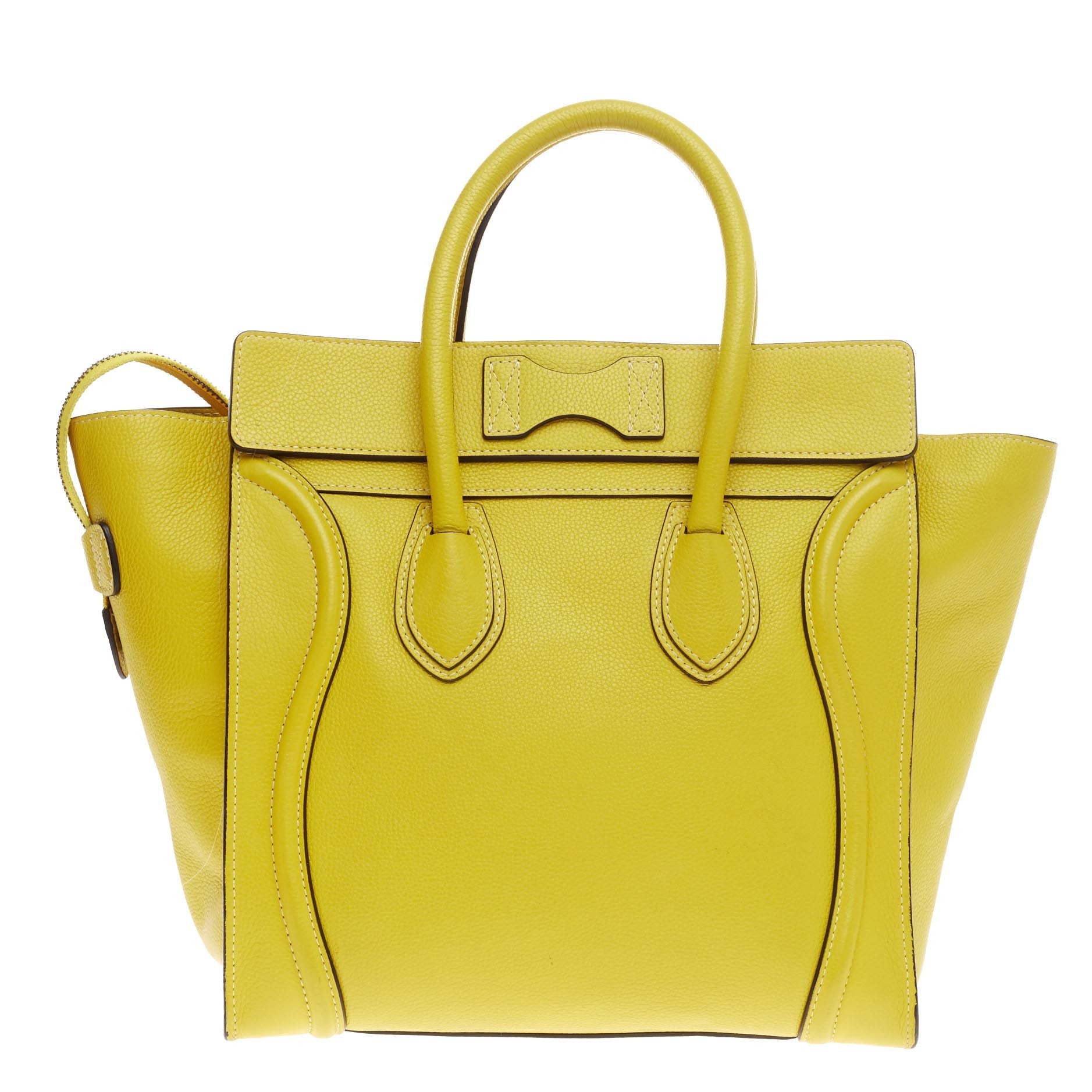 Luggage Handbag Grainy Leather Mini
