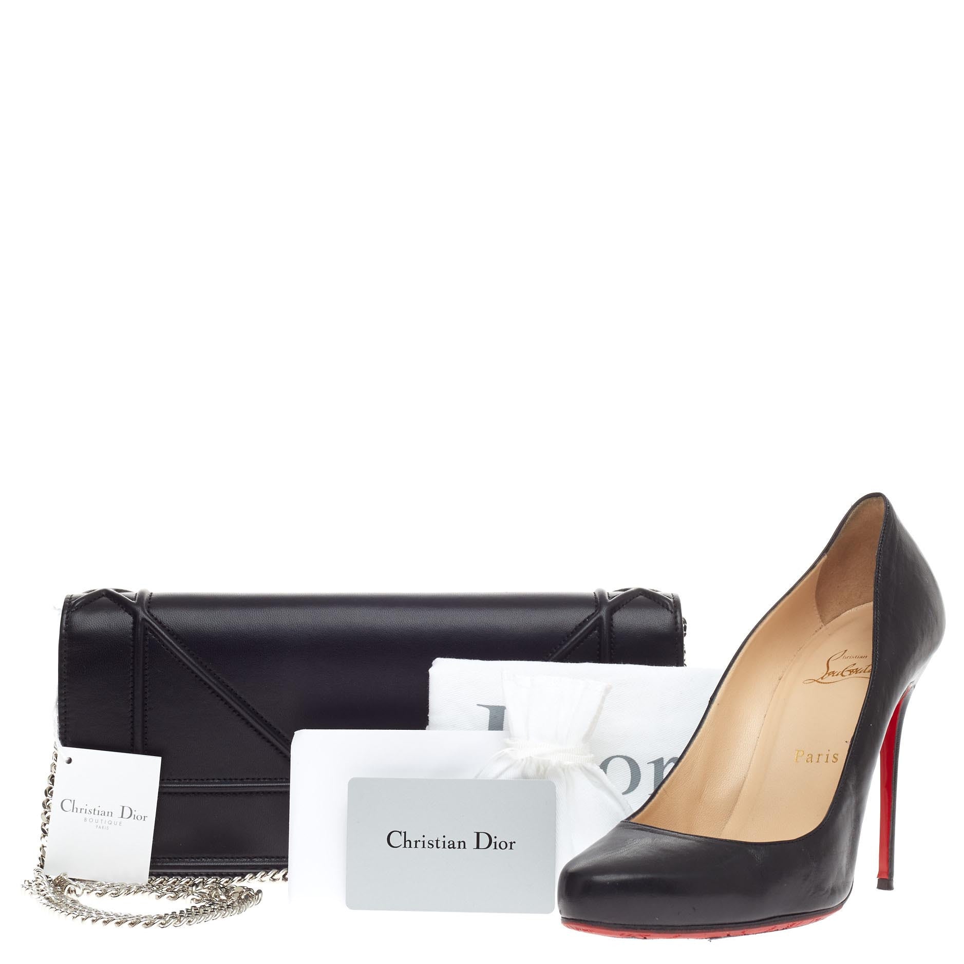 Diorama Chain Clutch Leather