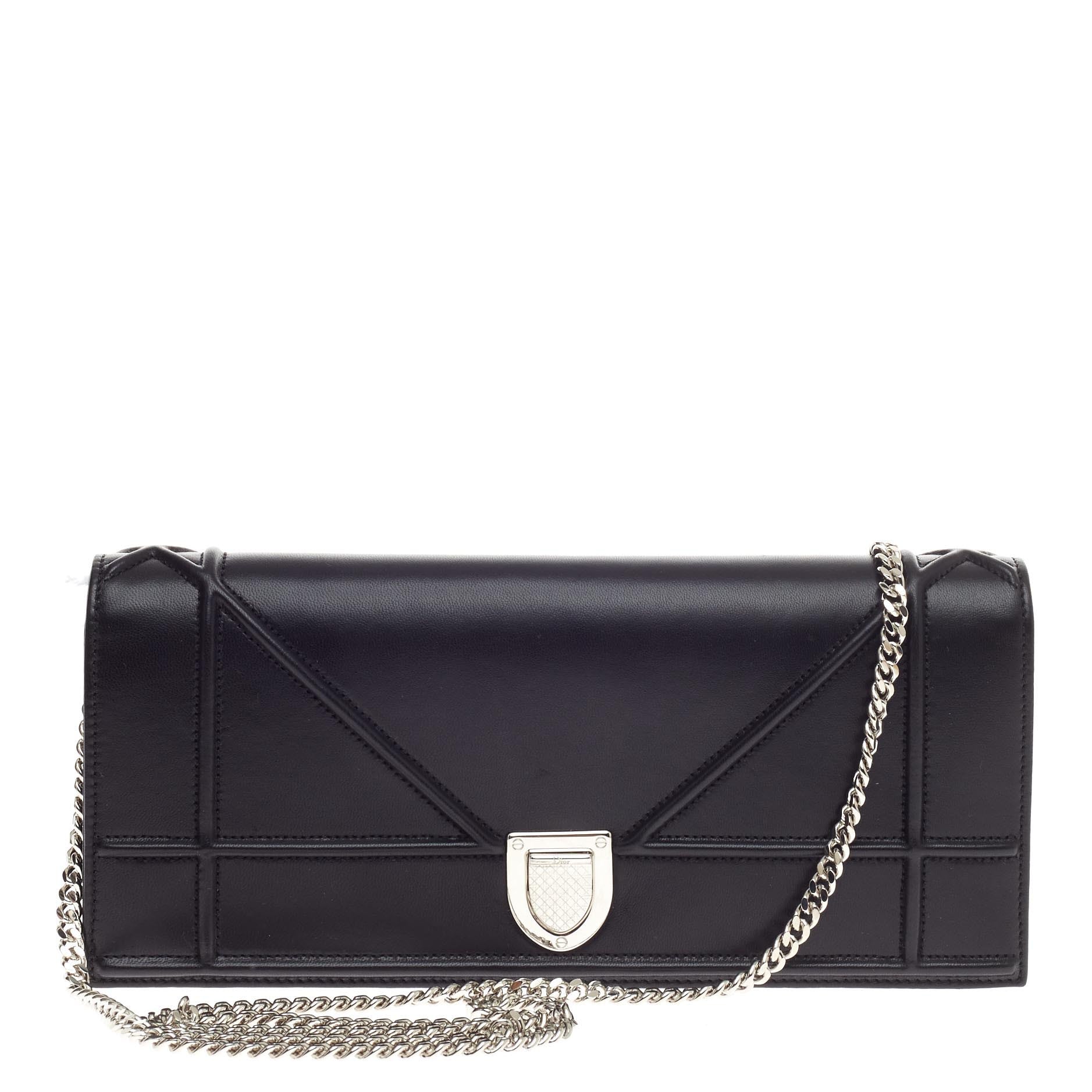 Diorama Chain Clutch Leather