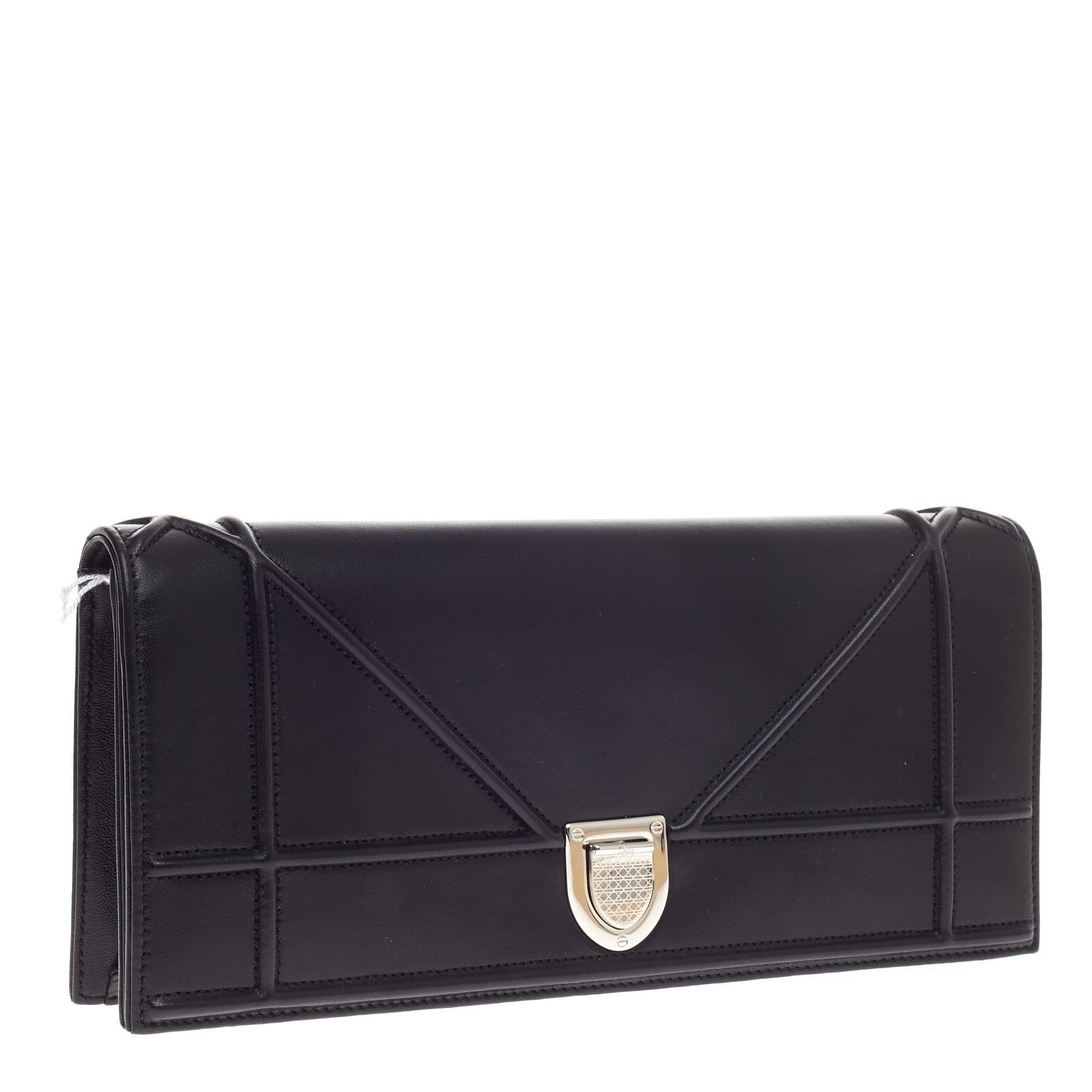 Diorama Chain Clutch Leather