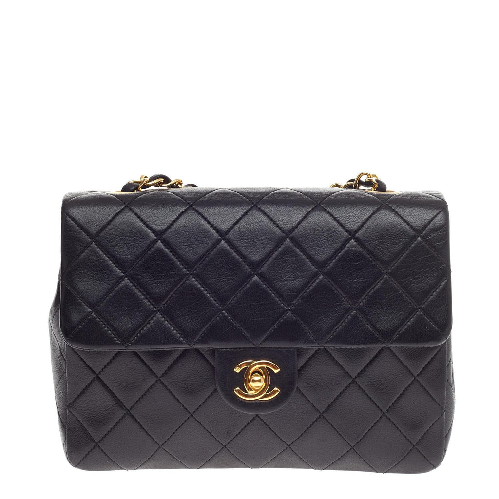 Vintage Square Classic Single Flap Bag Quilted Leather Mini