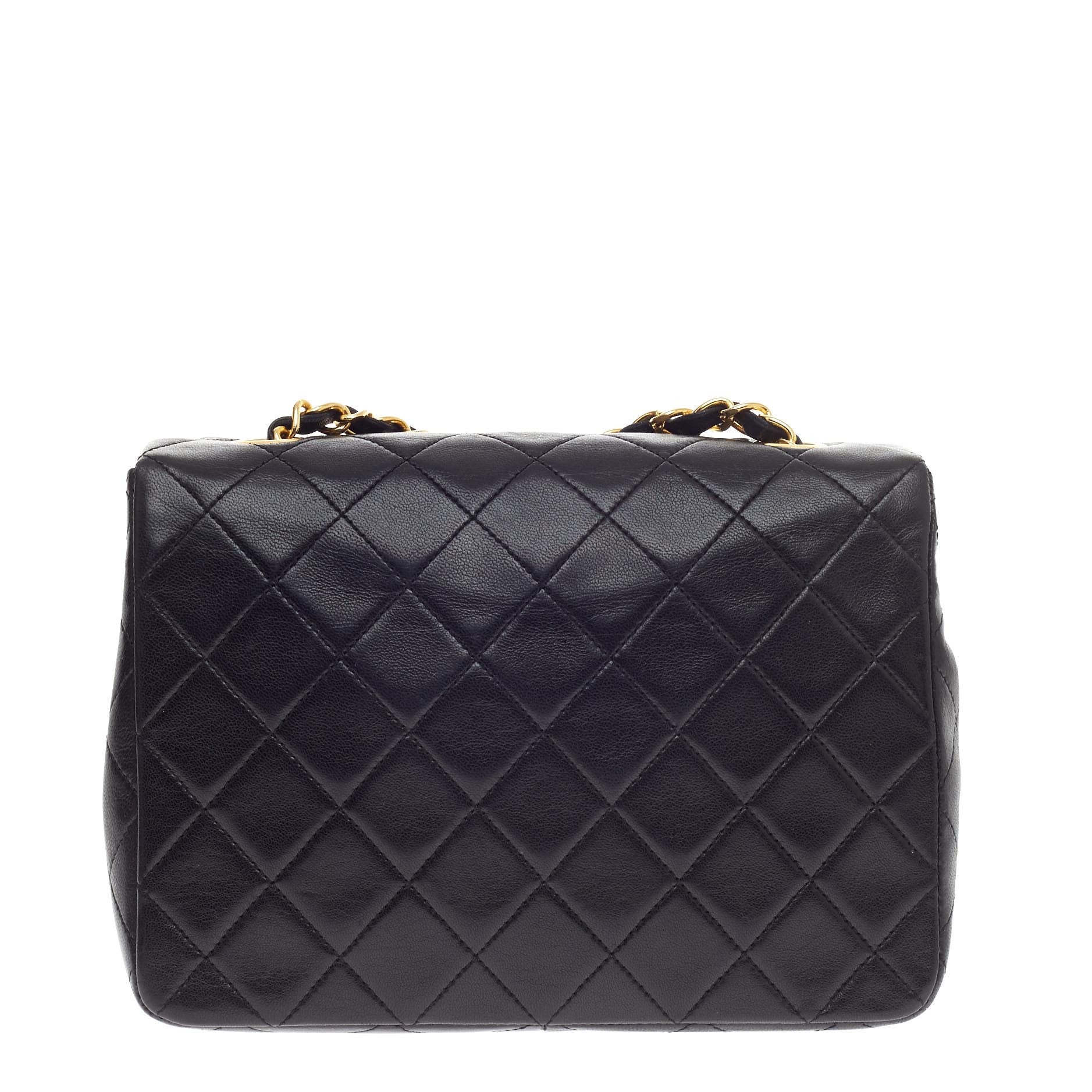 Vintage Square Classic Single Flap Bag Quilted Leather Mini