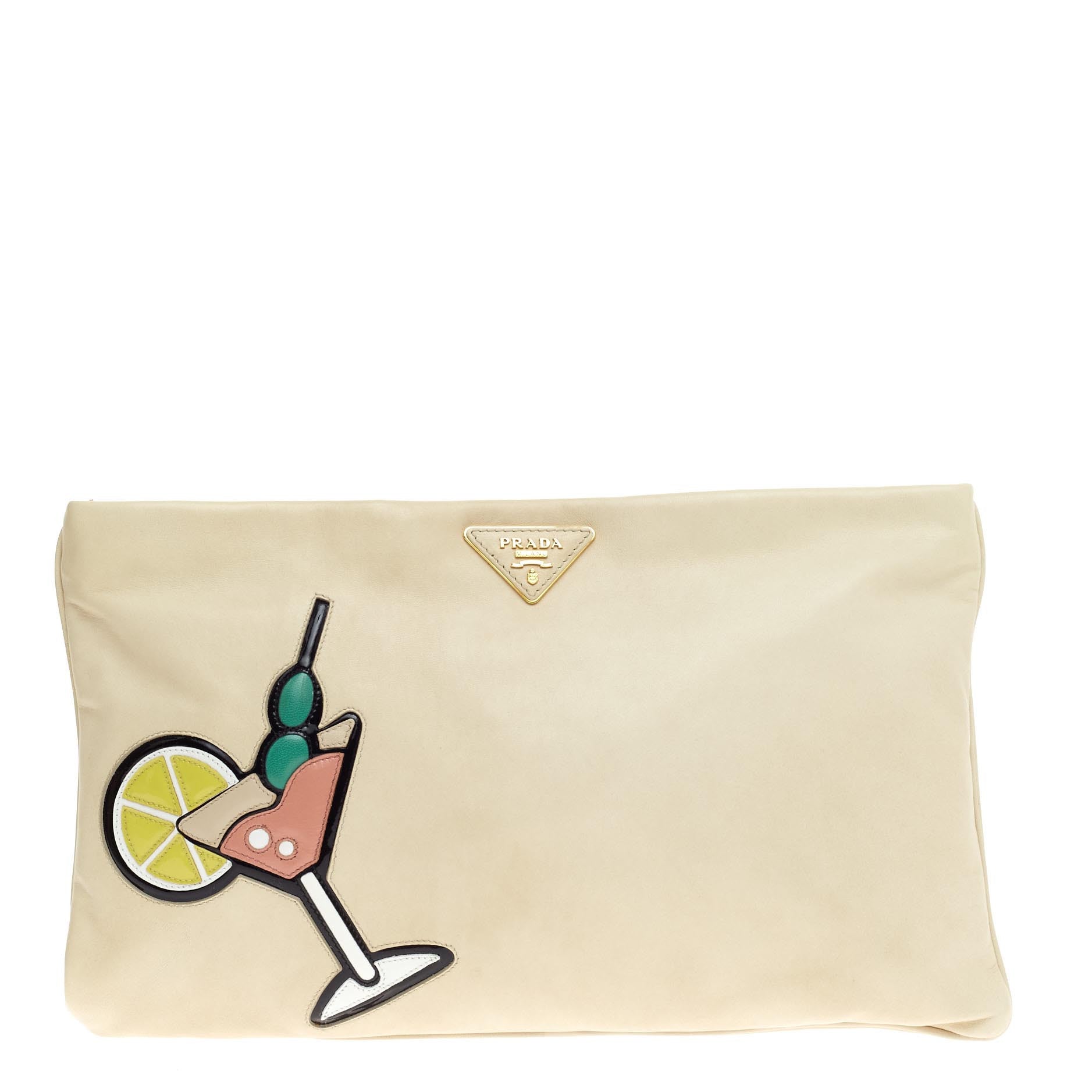 50's Graphic Clutch Nappa Leather