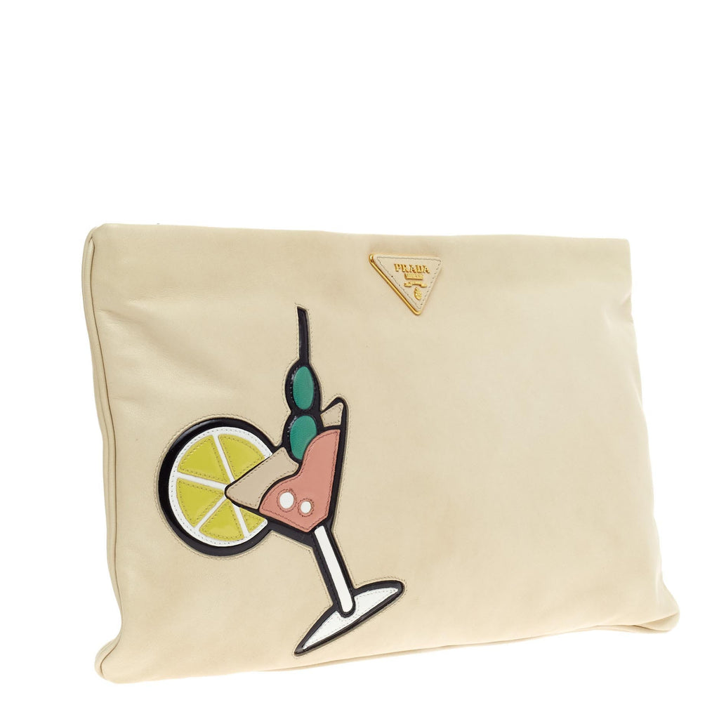 50's Graphic Clutch Nappa Leather