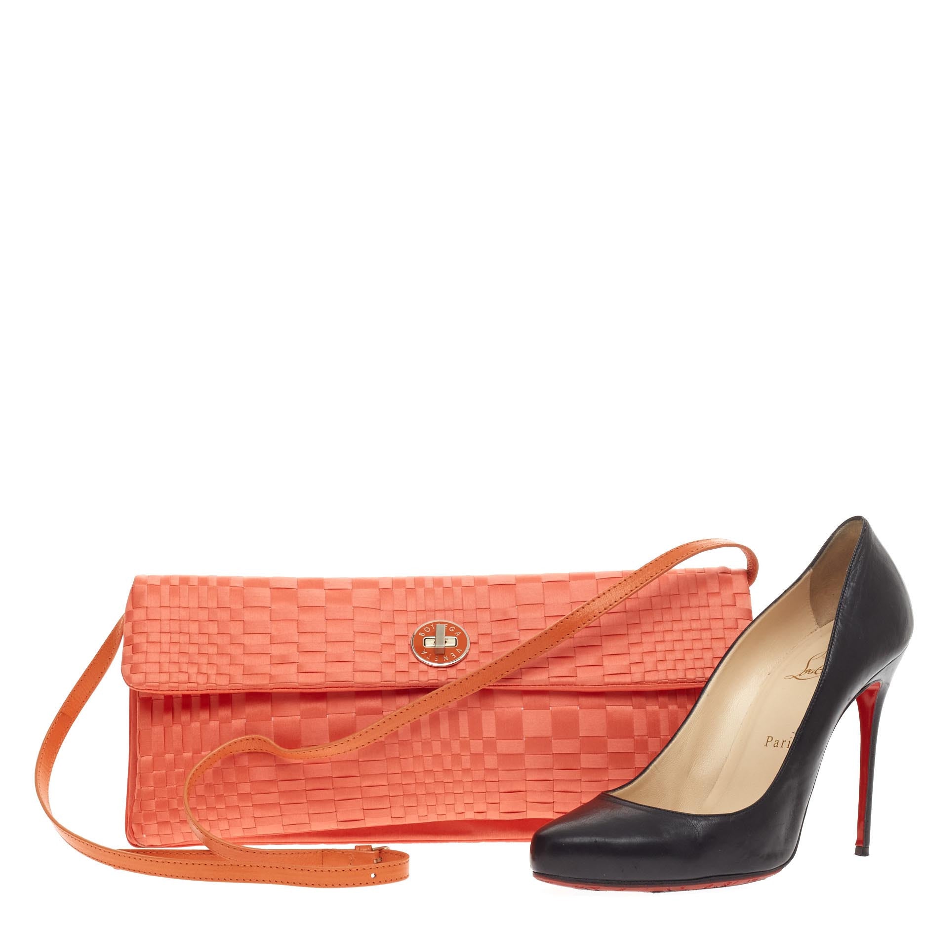 Turnlock Clutch Intrecciato Nappa Long