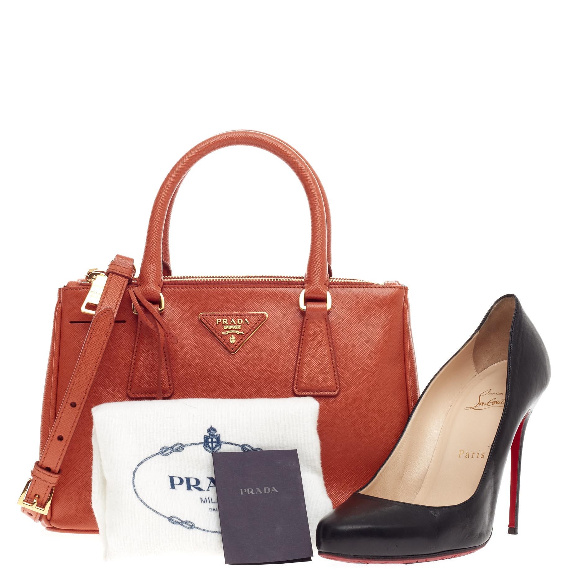 Double Zip Lux Tote Saffiano Leather Mini