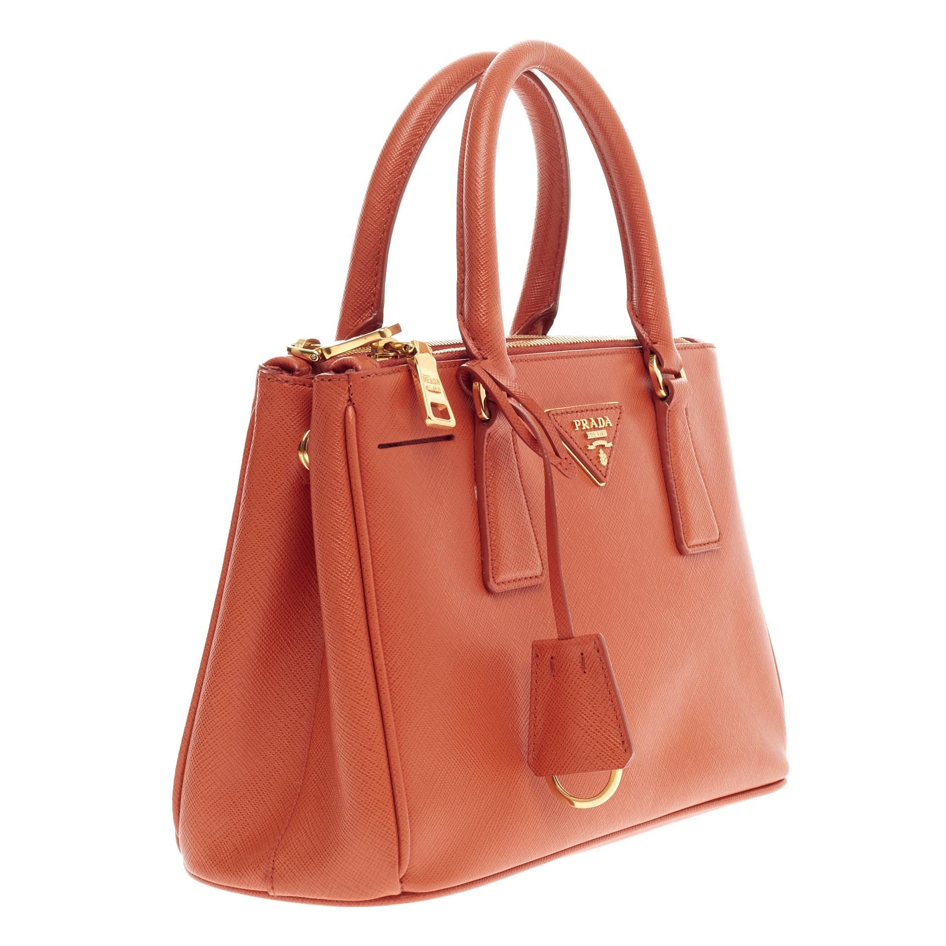 Double Zip Lux Tote Saffiano Leather Mini