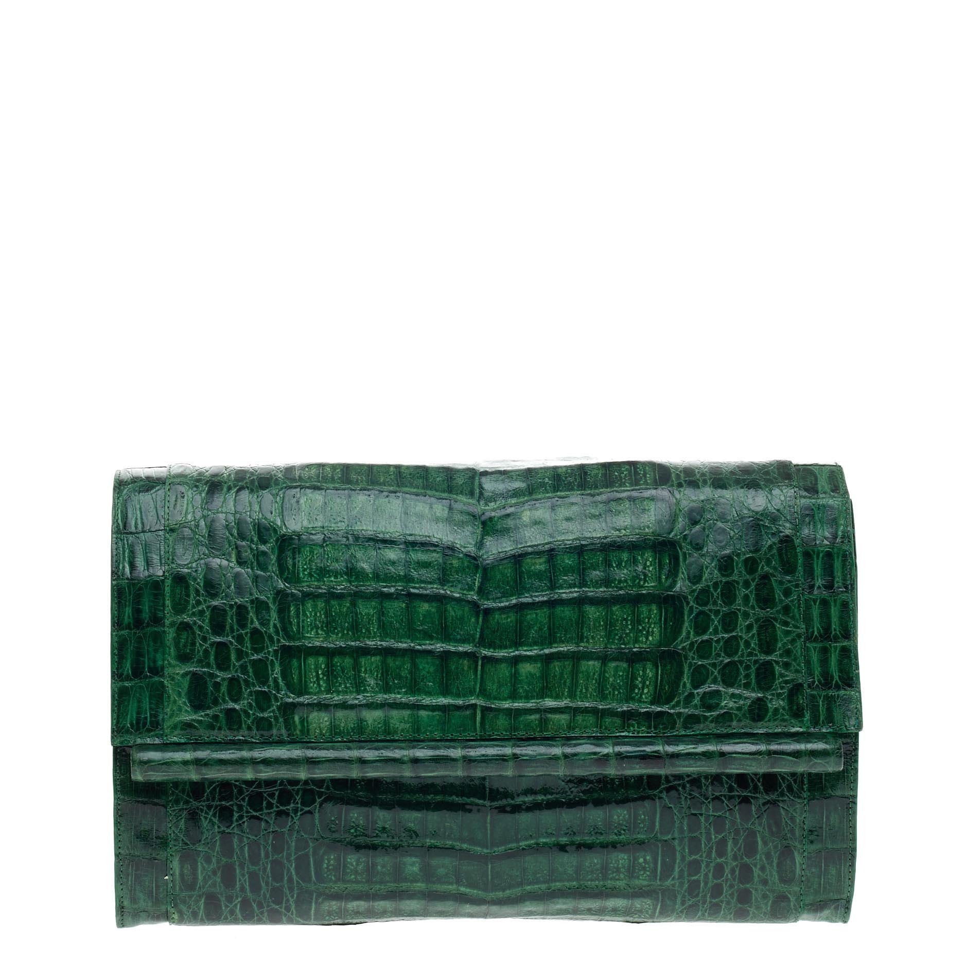 Bar Clutch Crocodile Large