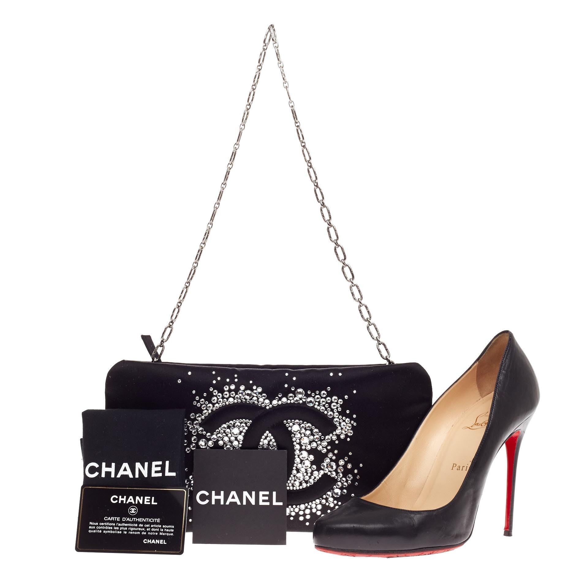 CC Diamante Convertible Clutch Satin Small