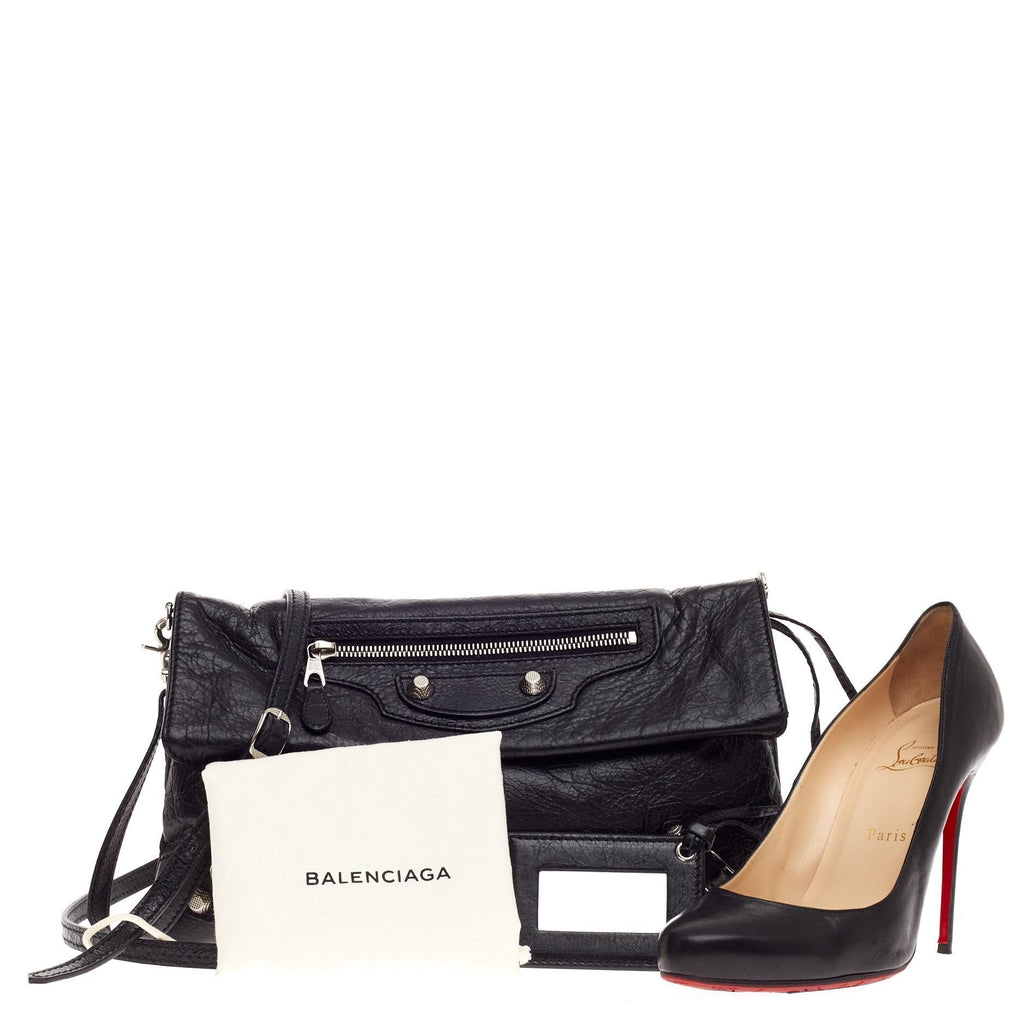 Envelope Strap Clutch Giant Studs Leather
