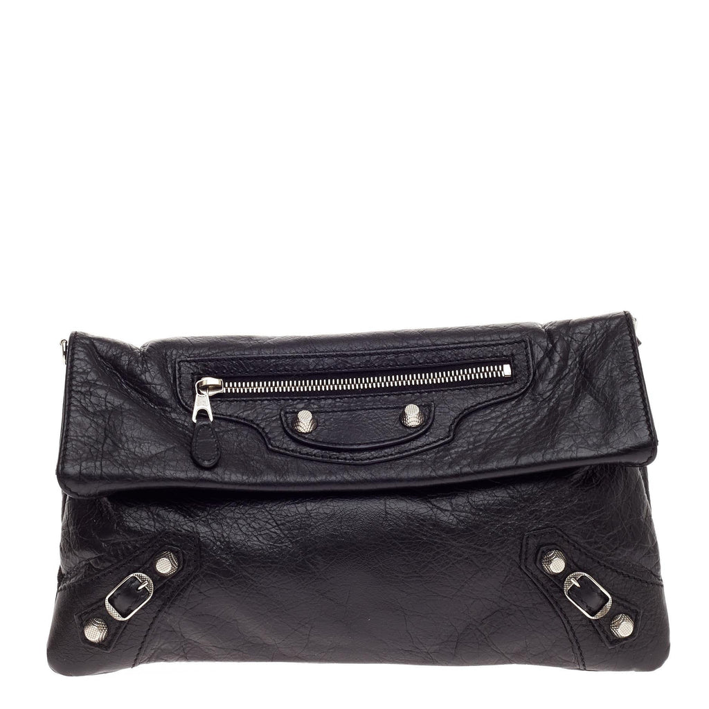 Envelope Strap Clutch Giant Studs Leather