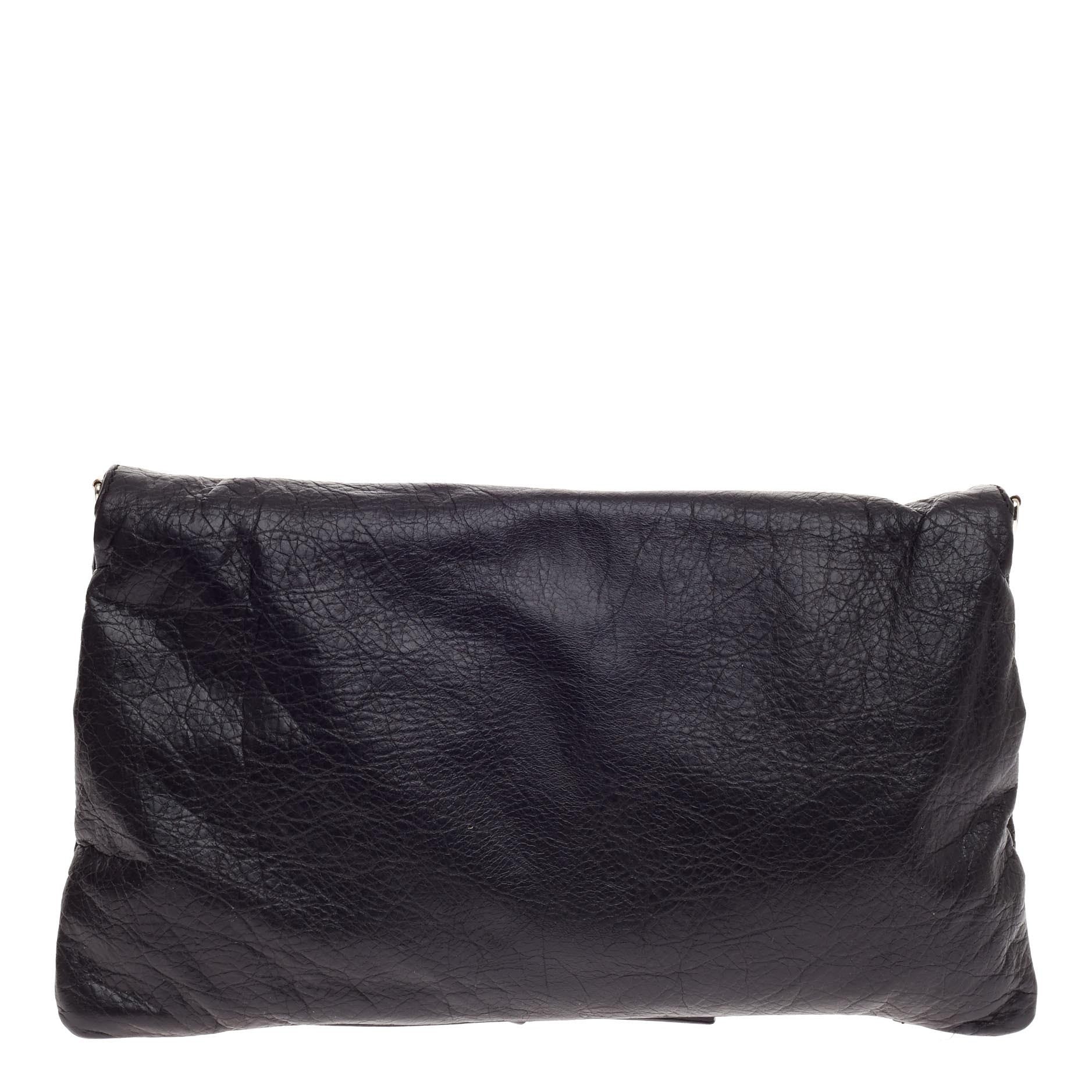 Envelope Strap Clutch Giant Studs Leather