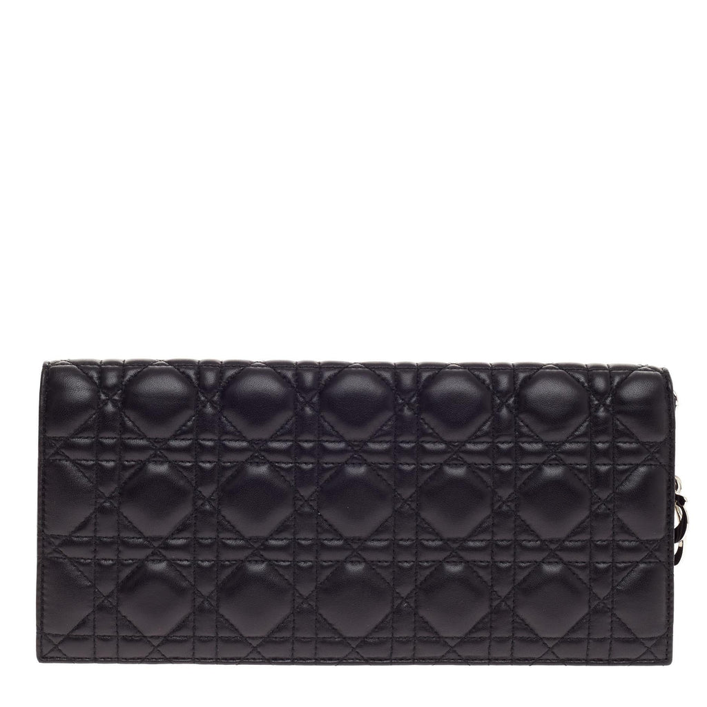 Lady Dior Chain Convertible Clutch Cannage Quilt Leather Long