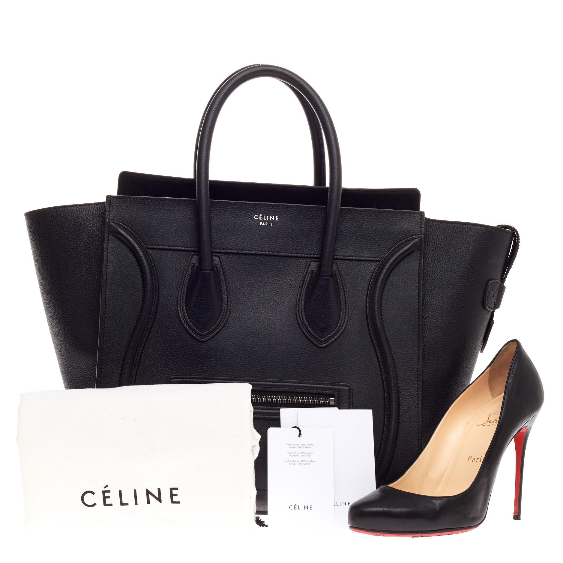 Luggage Handbag Grainy Leather Mini