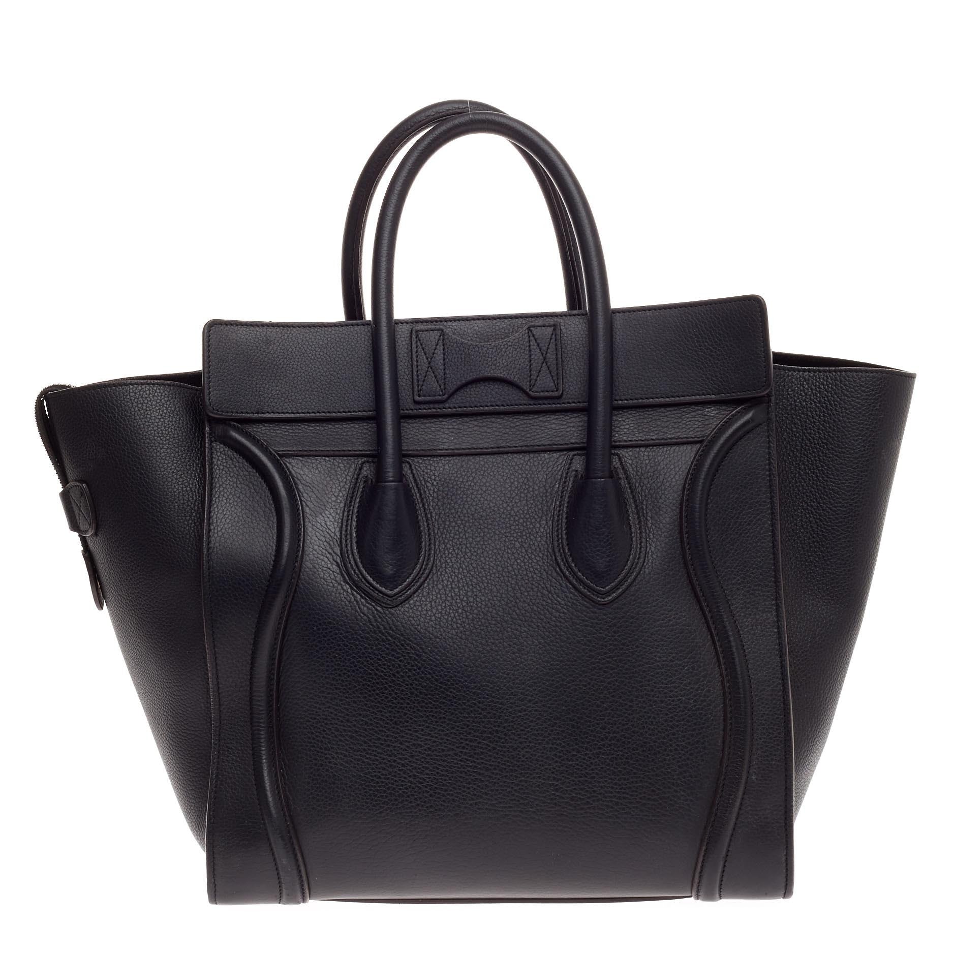 Luggage Handbag Grainy Leather Mini