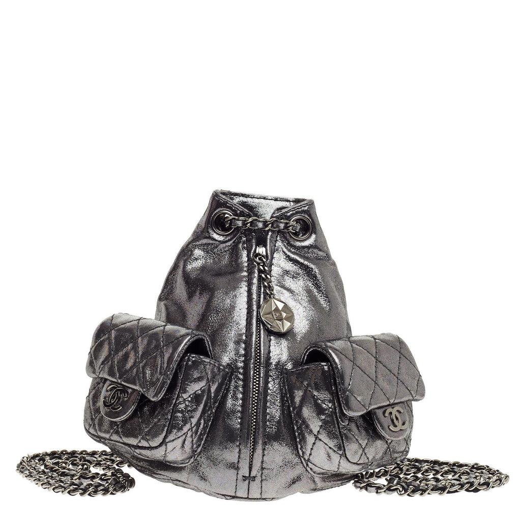 Backpack Is Back Metallic Leather Mini