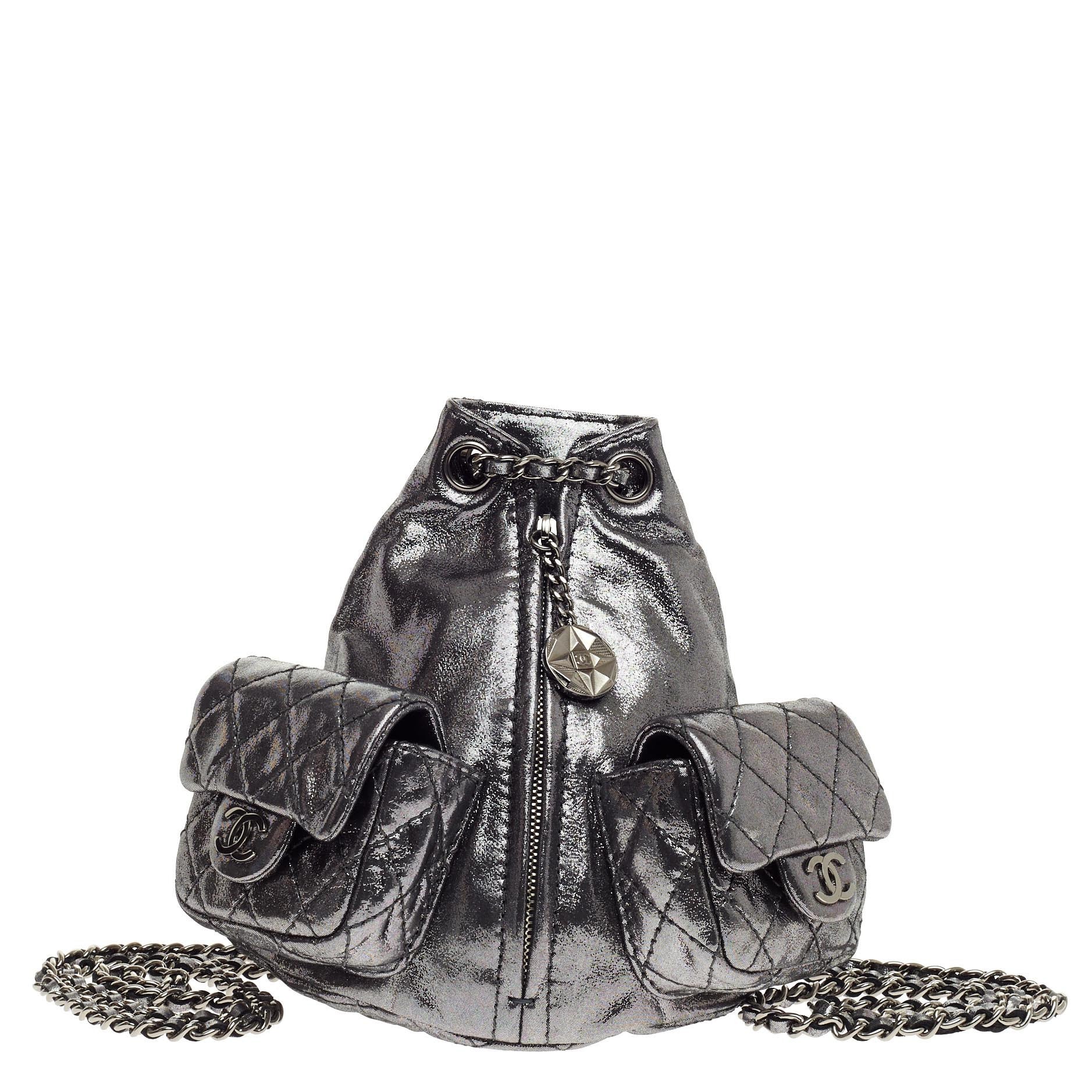Backpack Is Back Metallic Leather Mini