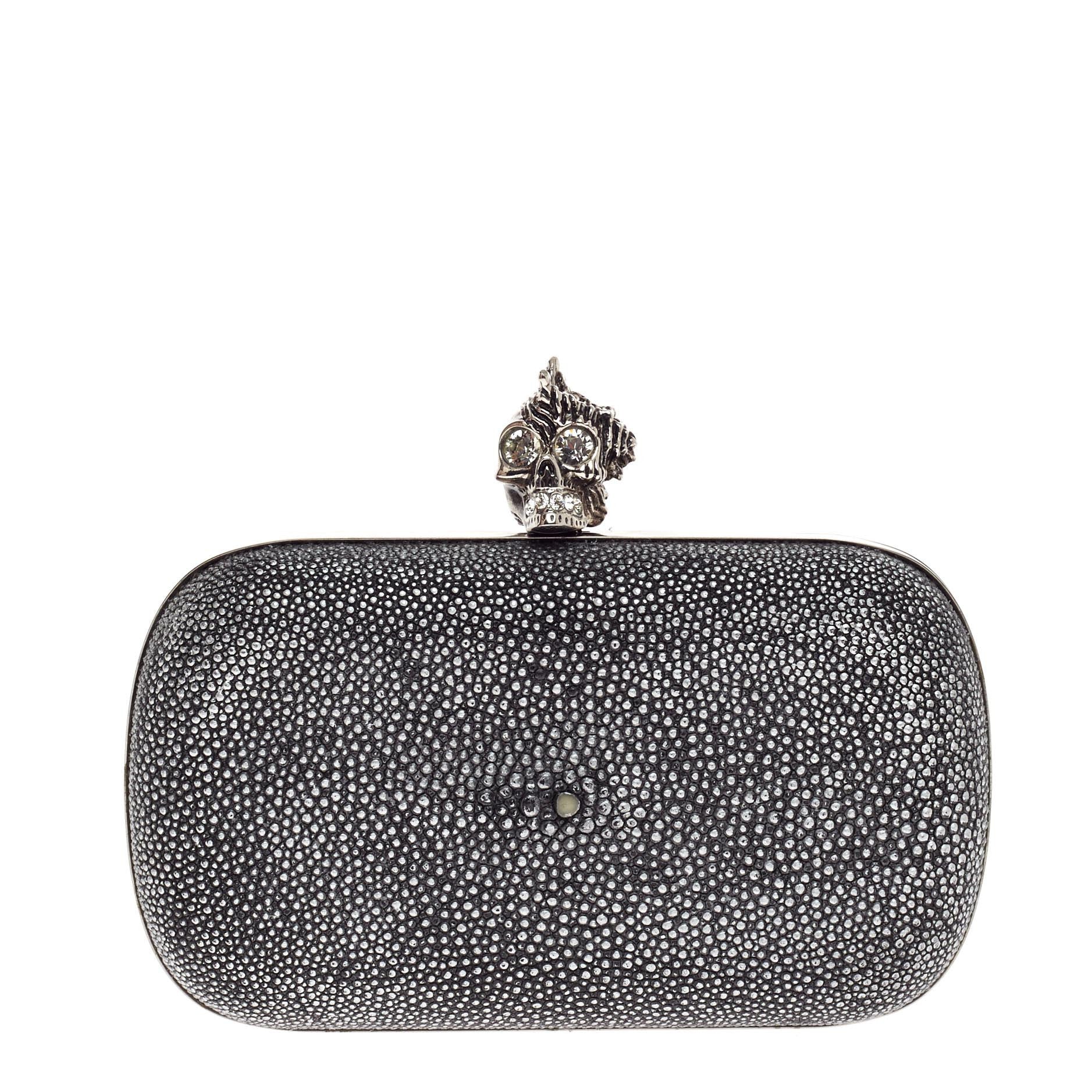 Skull Box Clutch Stingray Small