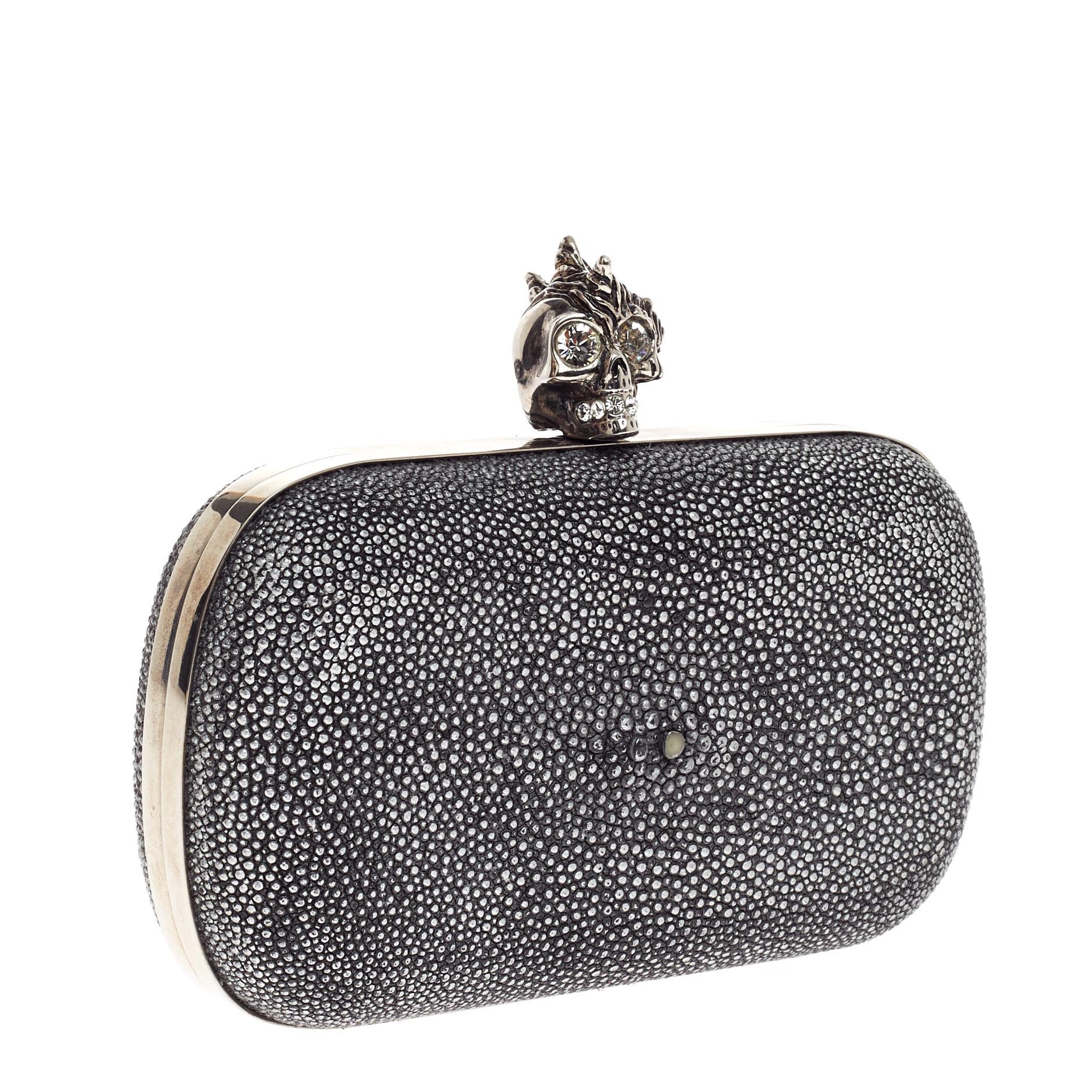 Skull Box Clutch Stingray Small