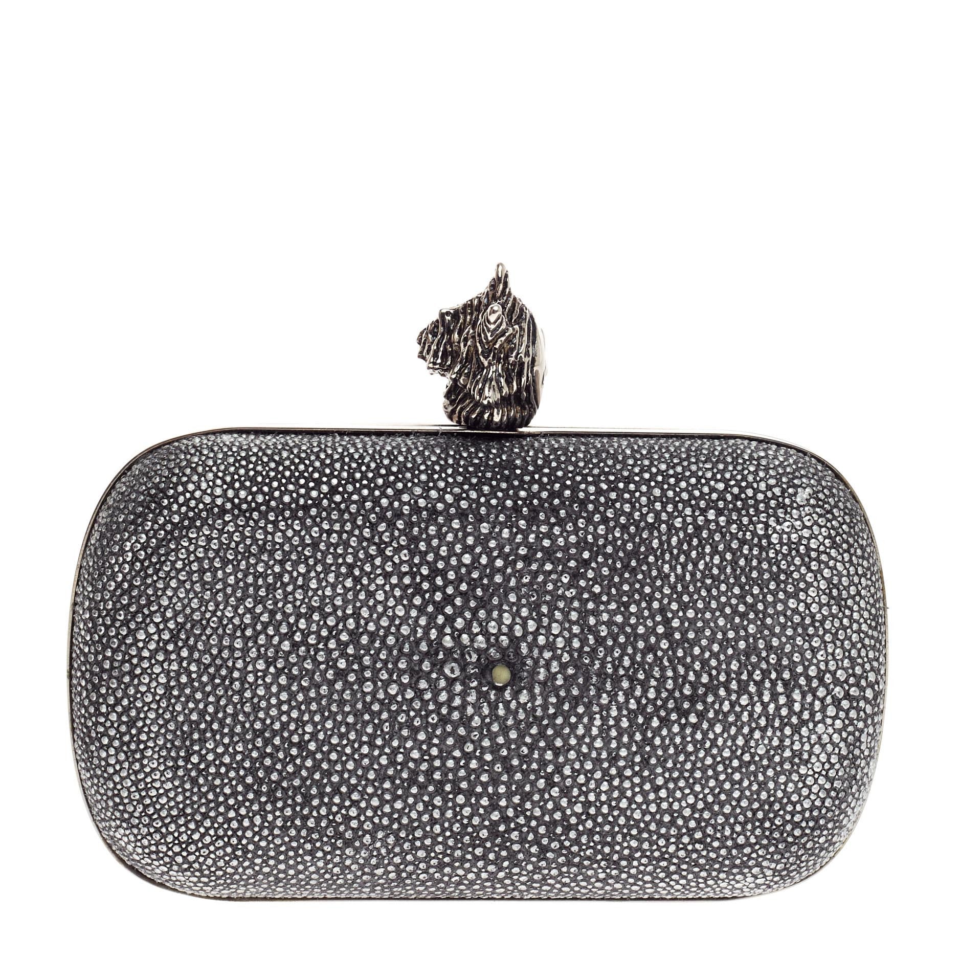 Skull Box Clutch Stingray Small