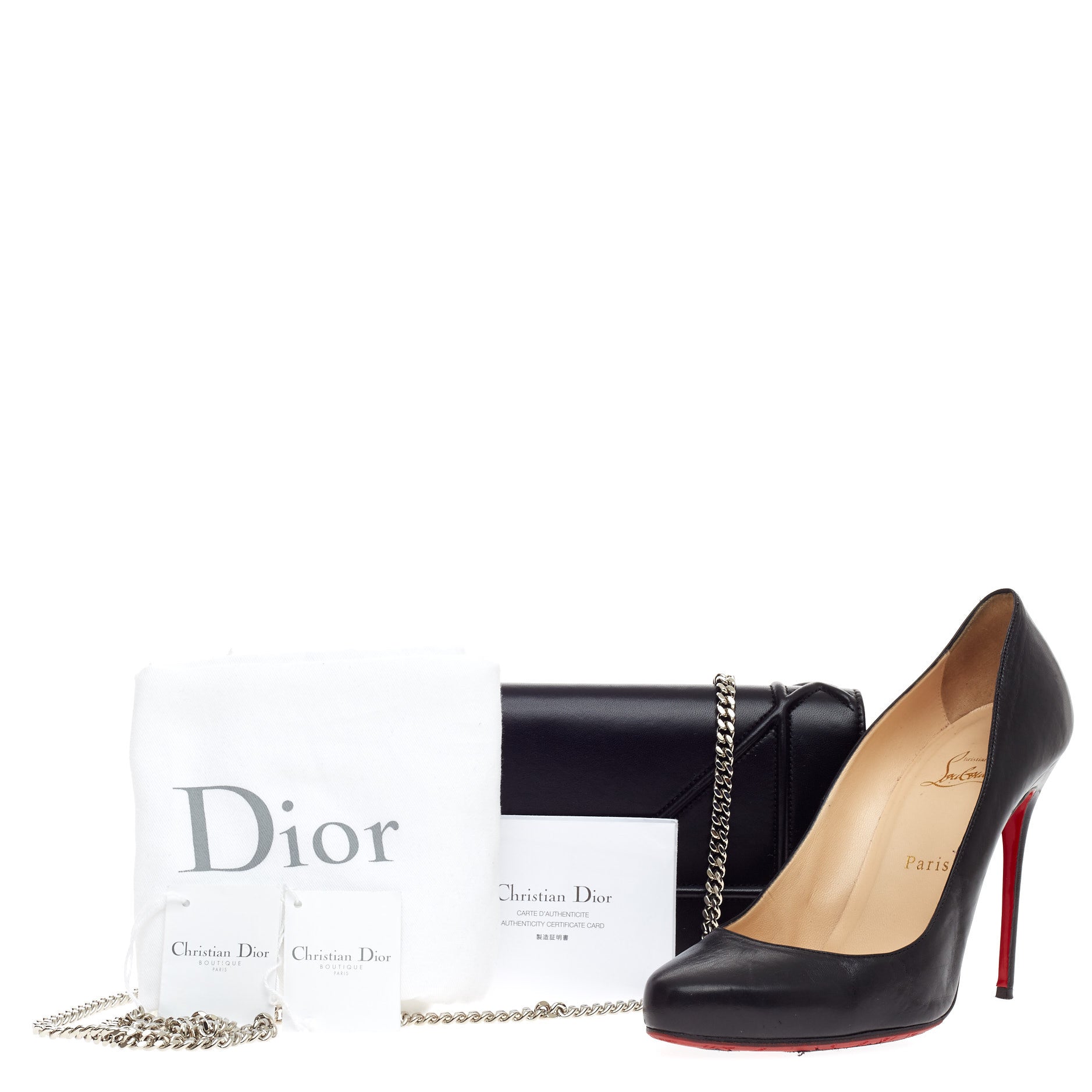 Diorama Chain Clutch Leather