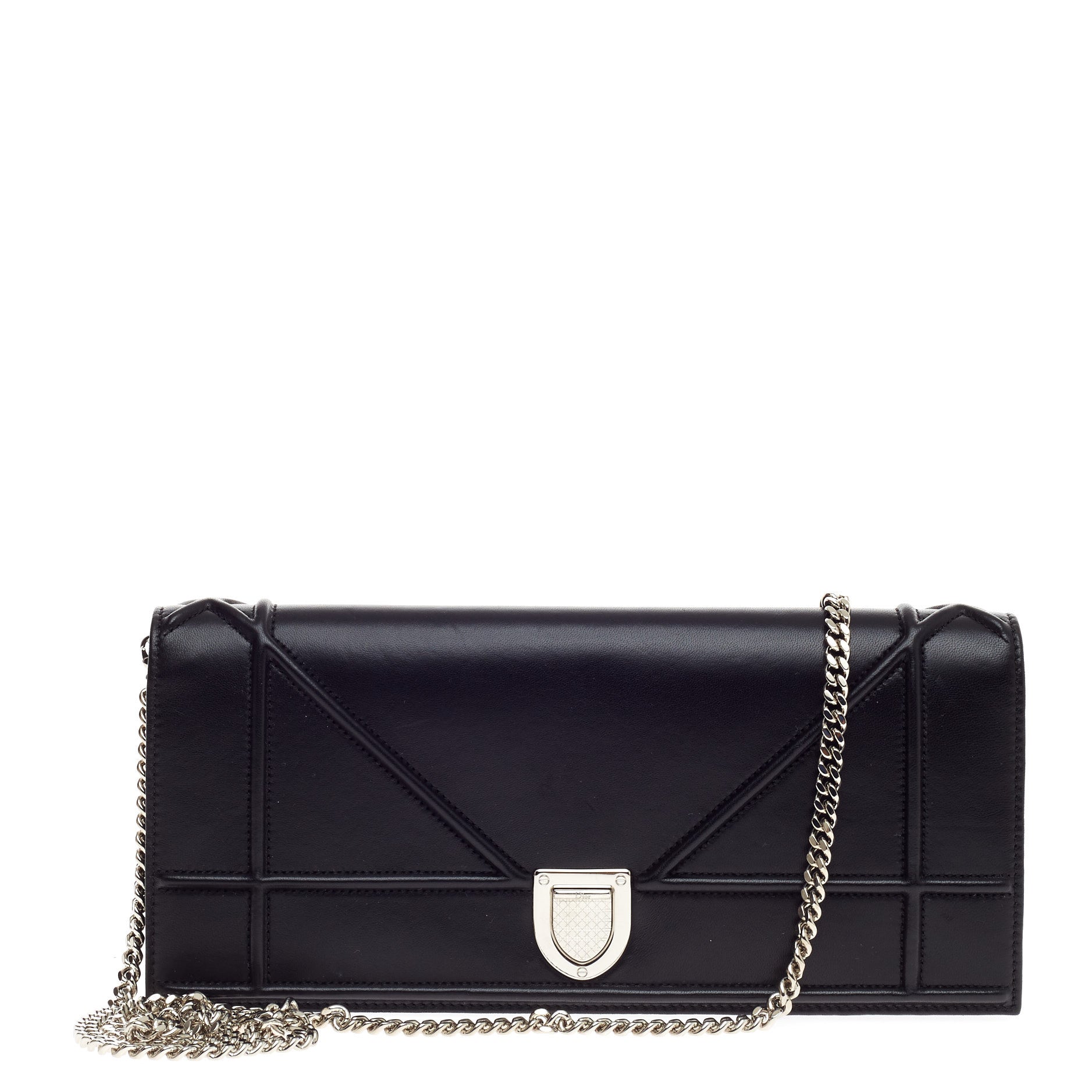 Diorama Chain Clutch Leather