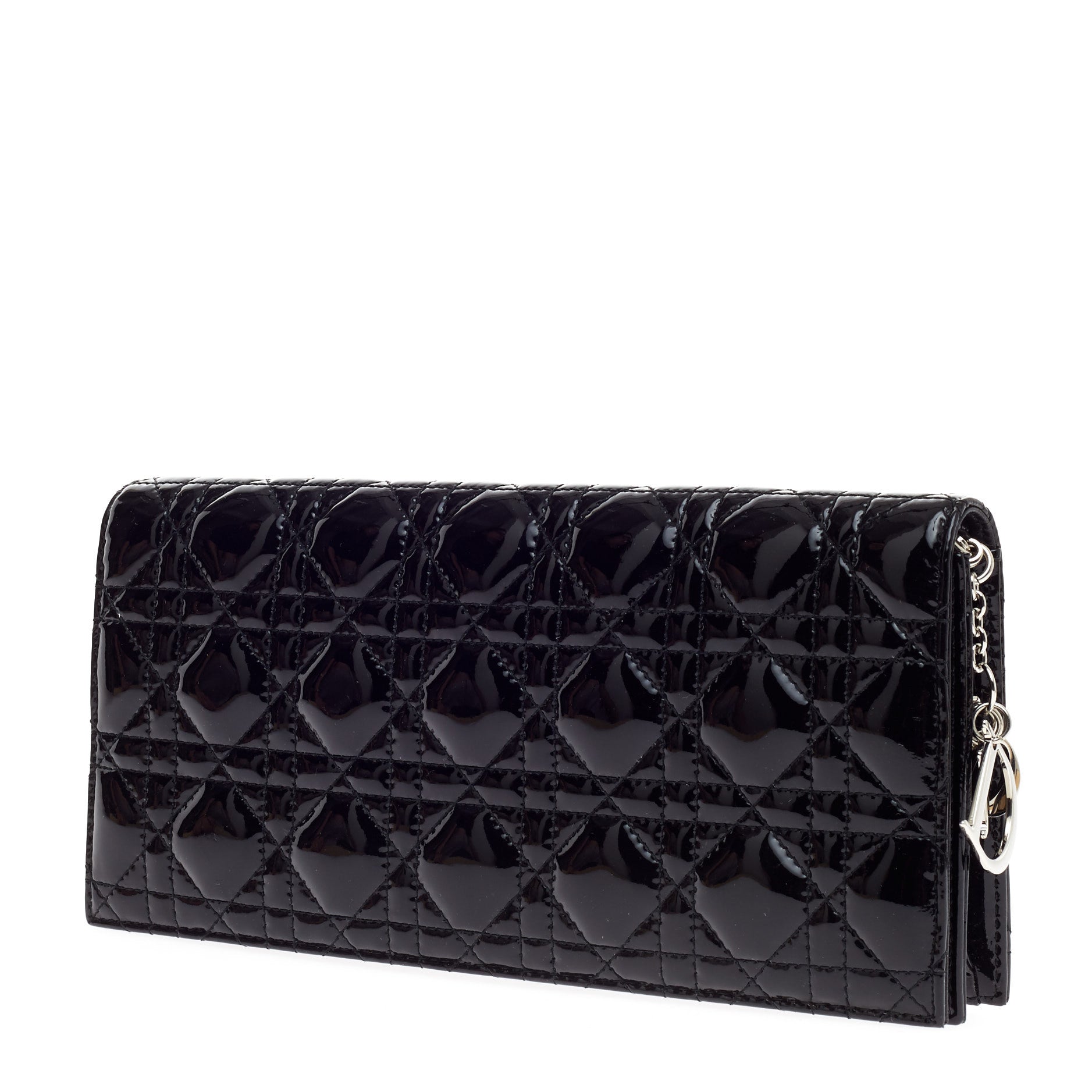 Lady Dior Chain Convertible Clutch Cannage Quilt Patent Long
