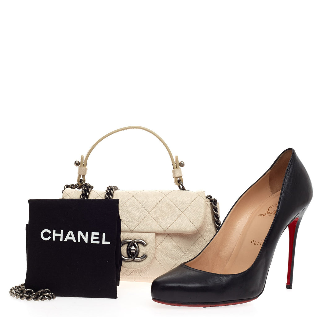 Simply CC Flap Bag Quilted Caviar Mini